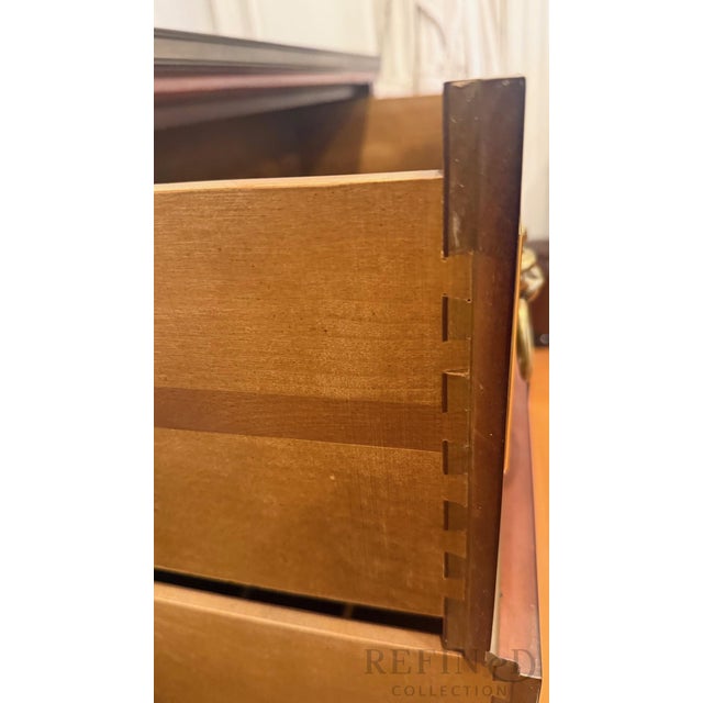 1981s John Widdicomb Grand Rapids Marble Top Regency Chest With Brass Lion Pulls For Sale - Image 17 of 18