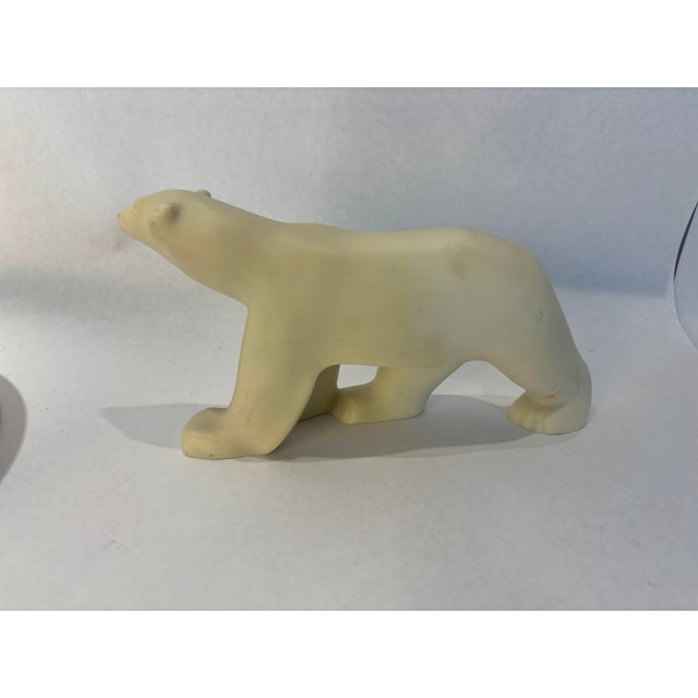 Plastic Art Deco Cast Resin White Polar Bear Sculpture After Francois Pompon For Sale - Image 7 of 9