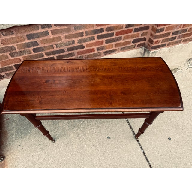Chinoiserie Vintage Ethan Allen Console on Casters With Bamboo Shaped Legs For Sale - Image 3 of 8