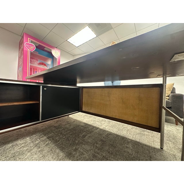 Brown Mid 20th Century George Nelson–Attributed Mid-Century Modern Executive Desk For Sale - Image 8 of 8
