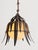 Art Nouveau 1950s Spanish Copper-Plated Iron Leaf Pendant With Opaline Glass Globe For Sale - Image 3 of 12