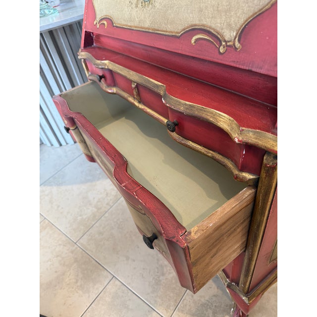 Italian Hand Painted Venetian Style Secretary Desk For Sale - Image 18 of 18