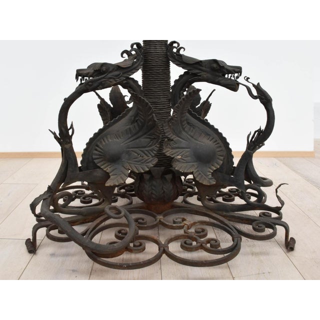 Large Wrought Iron Lamp Post from Mazzucotelli, 1910s For Sale - Image 12 of 13