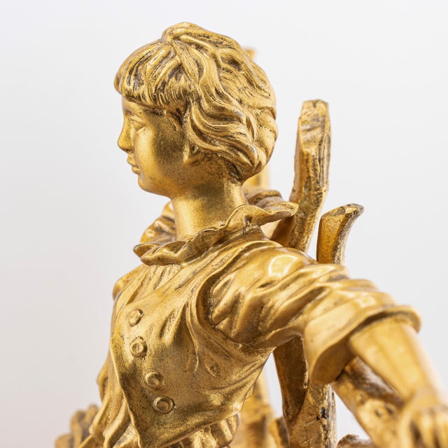 Early 20th Century Reproduction Gilt Bronze Hand-Cut Crystal Inkwell After Demetre H.Chiparus For Sale - Image 4 of 18