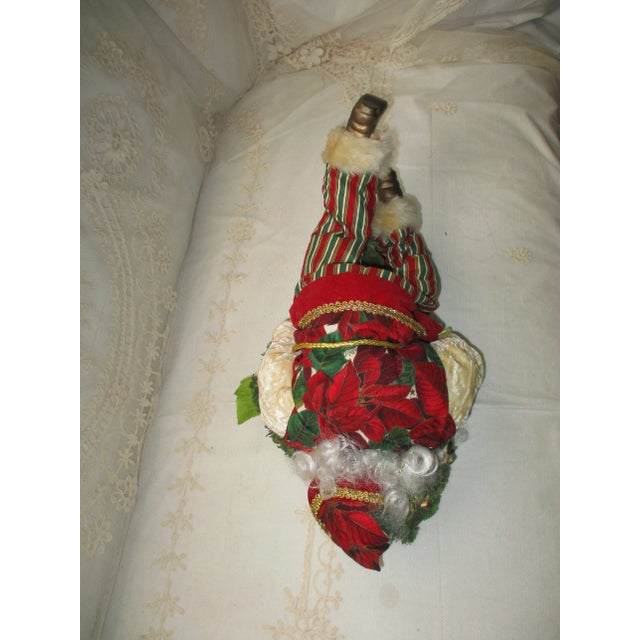 Vintage Victorian Christmas Mantel Santa Poseable With Garland 17" For Sale - Image 4 of 10