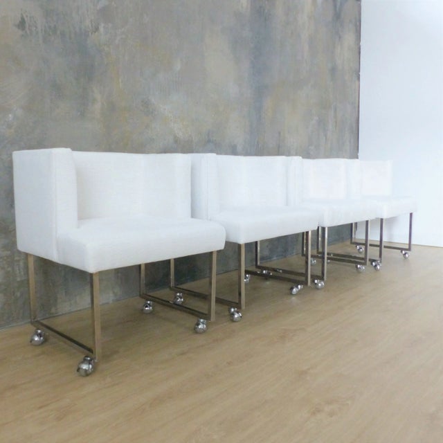 Silver White Armchairs, 1960s, Set of 4 For Sale - Image 8 of 17