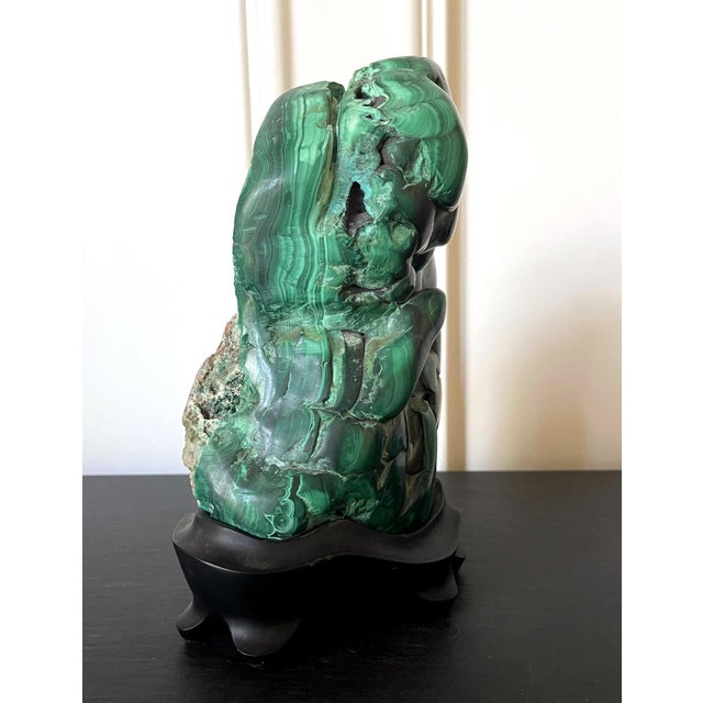 Malachite Rock on Display Stand Chinese Scholar Stone For Sale In Atlanta - Image 6 of 10