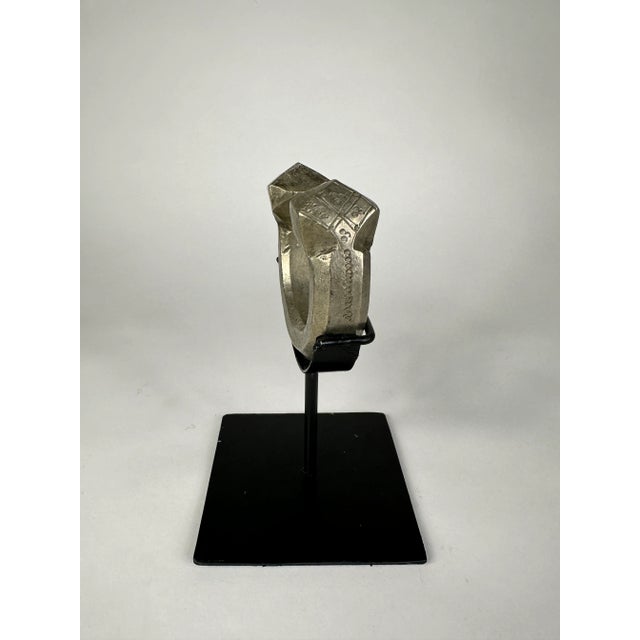 Mid 20th Century African Currency Bracelet on Custom Stand For Sale In Chicago - Image 6 of 7