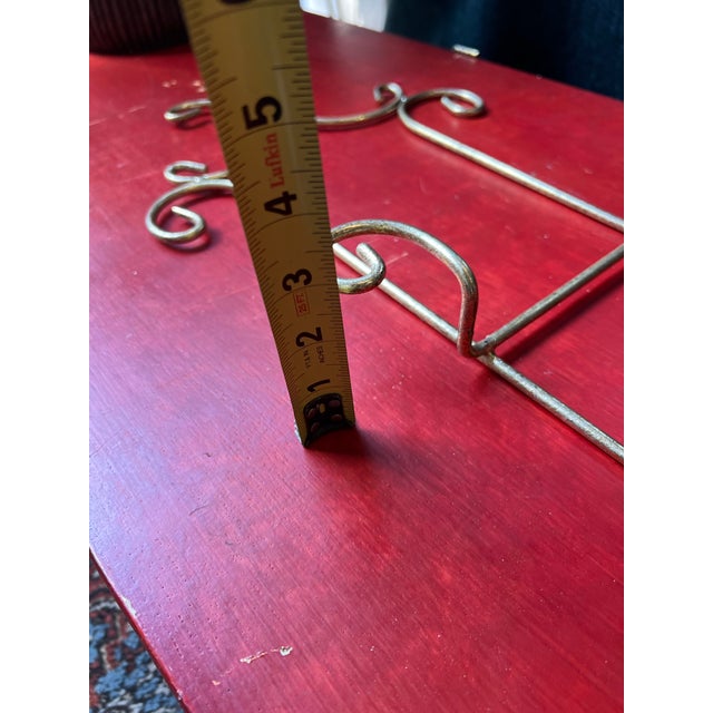 Metal Skinny Metal Wired Vintage Wall Hanging Plate Holder For Sale - Image 7 of 7