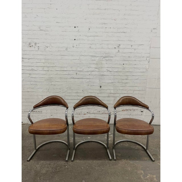 1970’s Vintage Daystrom Postmodern Chrome Cantilever Chairs - 1 Available For Sale - Image 9 of 10