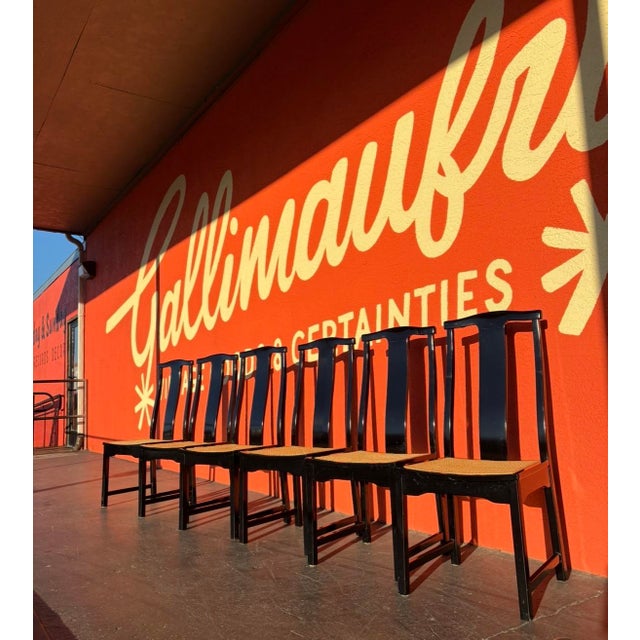 Italian Lacquered Cane Dining Chairs - 6 For Sale - Image 4 of 14