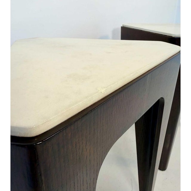 Beige Wengé and Parchment Coffee Tables, 1980s, Set of 2 For Sale - Image 8 of 12