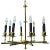 Eight-Light Brass Spoke Chandelier For Sale
