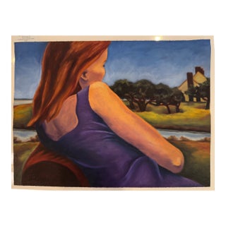 Contemporary Figurative Painting "Clare at Old Whalehead Club" by Teresa DiMarco For Sale