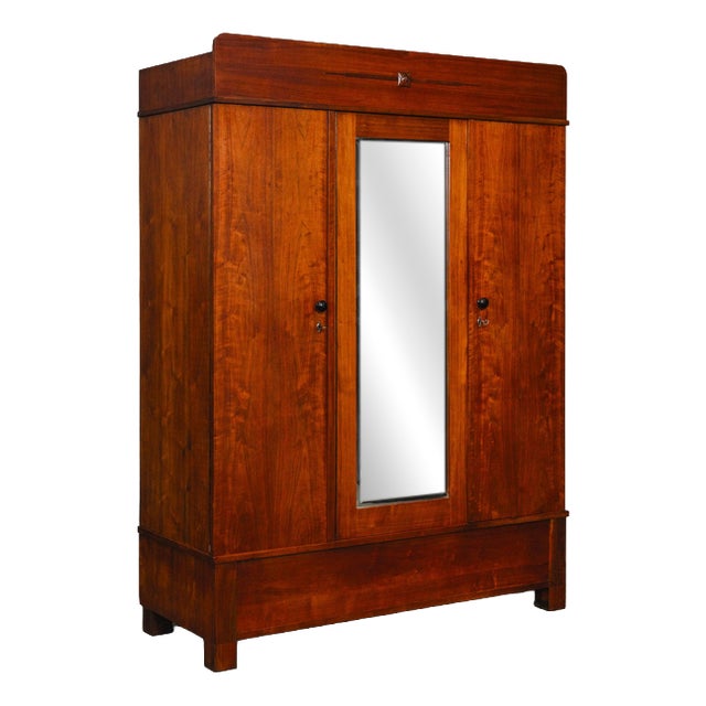 Art Nouveau Wardrobe in Walnut For Sale