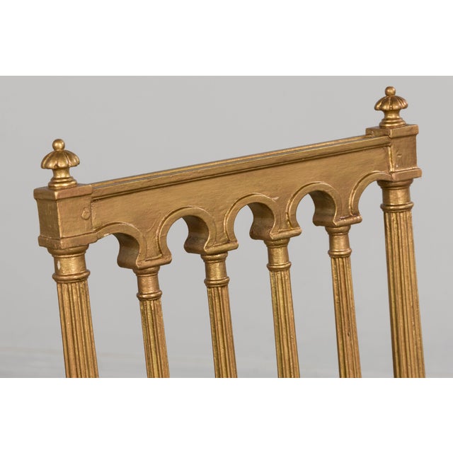 Antique French Louis XVI Style Giltwood Dining Chairs in Green Mohair, Set of 6 For Sale - Image 10 of 18