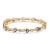 14K Yellow Gold 4x3 Trillion Cut Purple Tanzanite and Diamond Link Bracelet (H-I Color, SI2-I1 Clarity) - 7" Inches For Sale