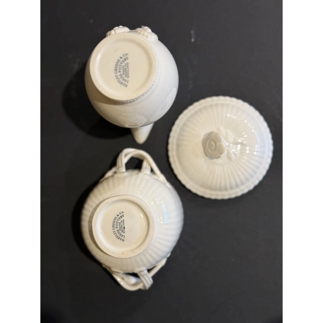 Royal Creamware Creamer and Sugar Bowl For Sale - Image 6 of 7