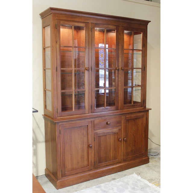 Arts & Crafts Late 20th Century Ethan Allen Solid Cherry China Cabinet - Cherry For Sale - Image 3 of 6