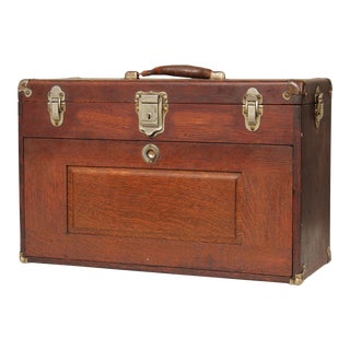 Vintage Union Tiger Oak Machinist Chest For Sale
