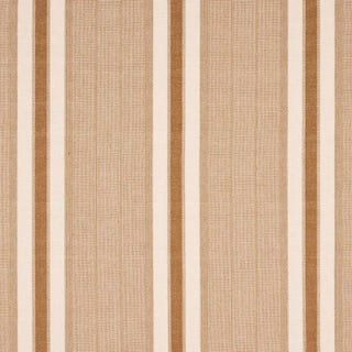 Schumacher Ipala Hand Woven Stripe Fabric in Carmel For Sale