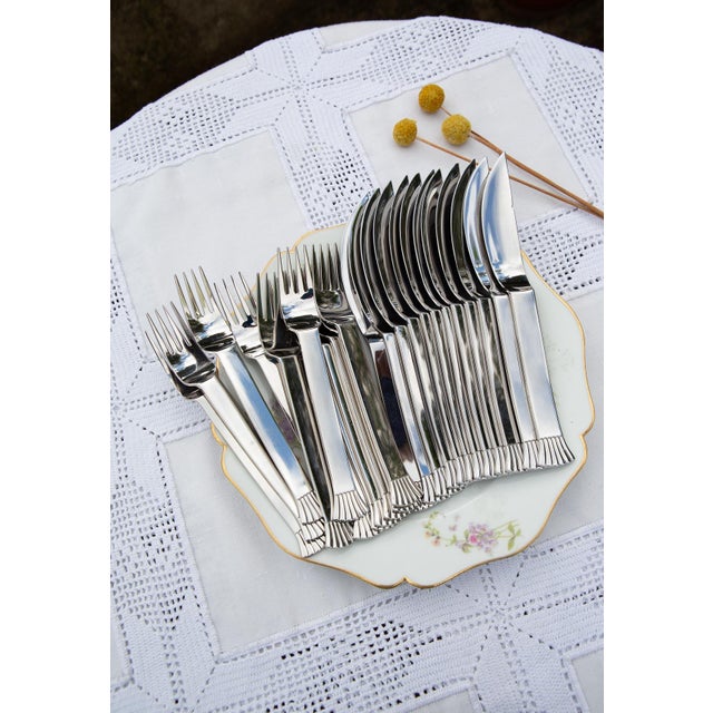 Swedish Sea Shell and Fish Cutlery Service for 12 from Gense, 1990s, Set of 24 For Sale - Image 4 of 9