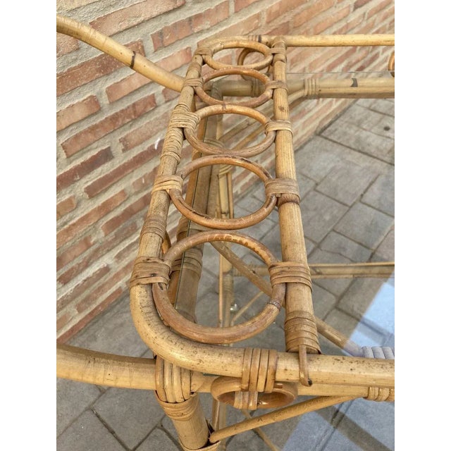 Mid-Century Bamboo Garden Tea Cart, 1950s For Sale - Image 10 of 14