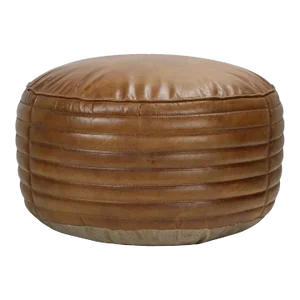 Matthew Izzo Home Tackshop Leather Round Ottoman