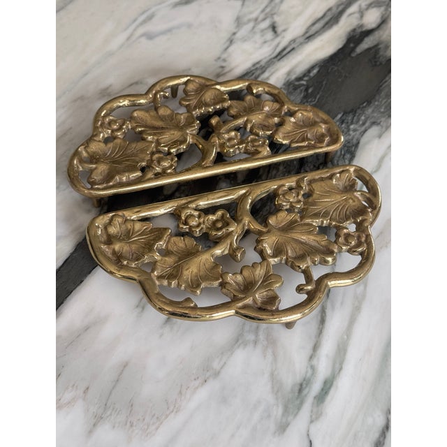 Mid 20th Century Harvin Metal Crafters Solid Brass Trivets - A Pair For Sale - Image 9 of 14
