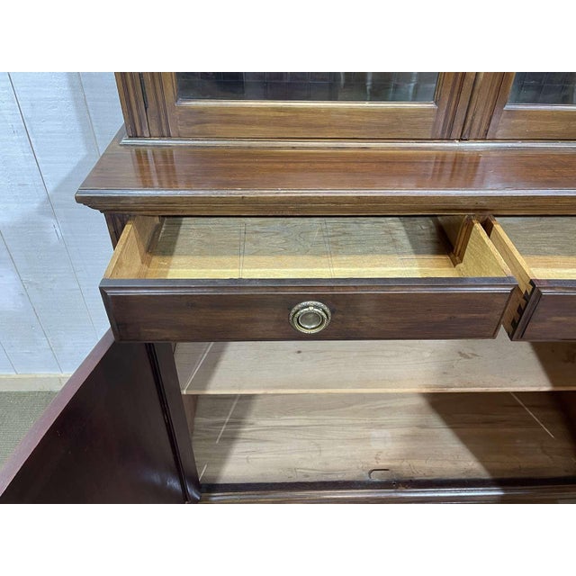 English Walnut 2-Part Bookcase, Early 20th Century For Sale - Image 13 of 18