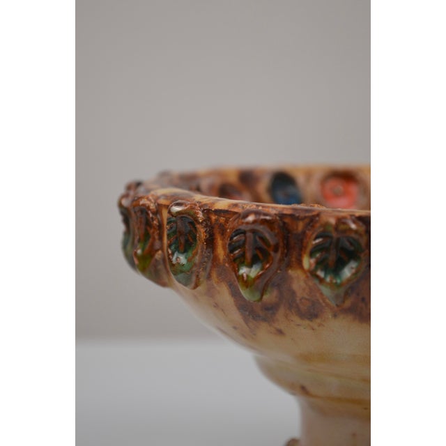 Beautiful glazed ceramic bowl by La Roue, crafted in France in the 1960s. This sculptural piece features the workshop’s...