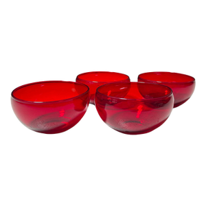 Set of 4 Steuben Red Crystal Finger Bowls - Frederick Carder