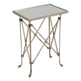 Ralph Lauren Mirror & Chrome Accent Table For Sale