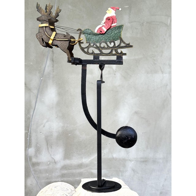 Vintage Folk Art Santa Sleigh Balancing Toy, 1950s For Sale - Image 16 of 16