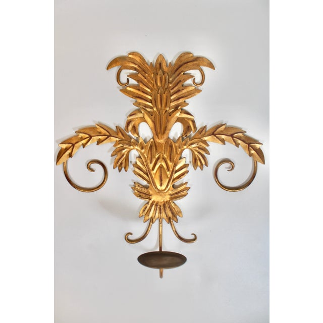 Vintage Golden Gilt Italian Sconces For Sale - Image 4 of 11