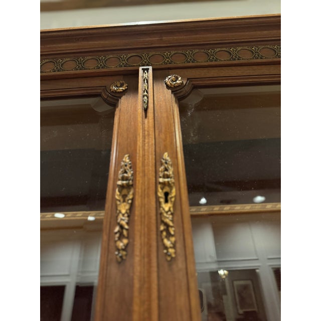 Wood Late 19th Century French Louis XVI-style Buffet À Deux Corps Two-Piece Cabinet For Sale - Image 7 of 11