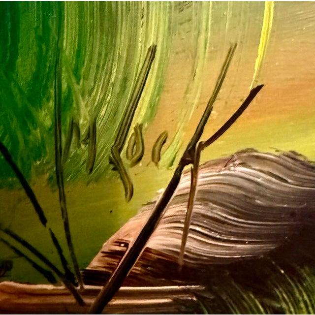 Forest Green 1960s Large Original Oil Painting by Mamie Sherlock For Sale - Image 8 of 12