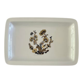 1960s Mosa Maastricht Dutch Botanical & Mushroom Porcelain Serving Platter For Sale