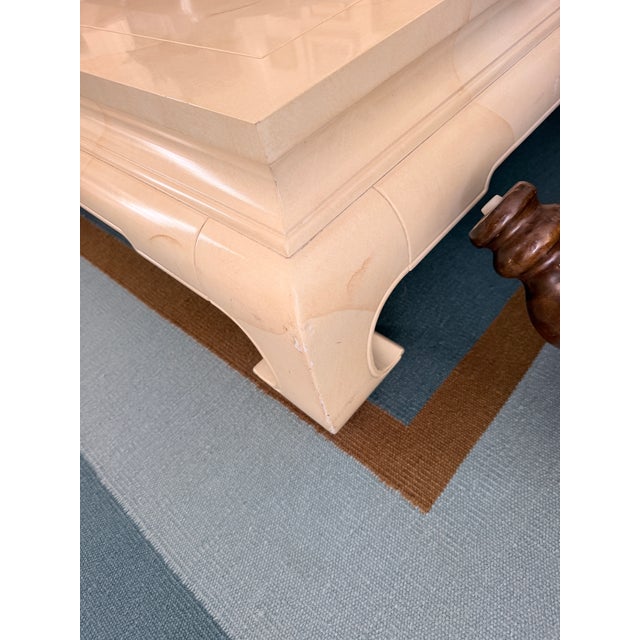 Vintage 1970s Henredon Folio 16 Square Ming Style Coffee Table - Faux Goatskin Lacquer For Sale - Image 9 of 11