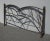 French Country Vintage Evergreen Cones Black Iron Tree Branch Queen Bed Frame Headboard & Footboard For Sale - Image 3 of 12
