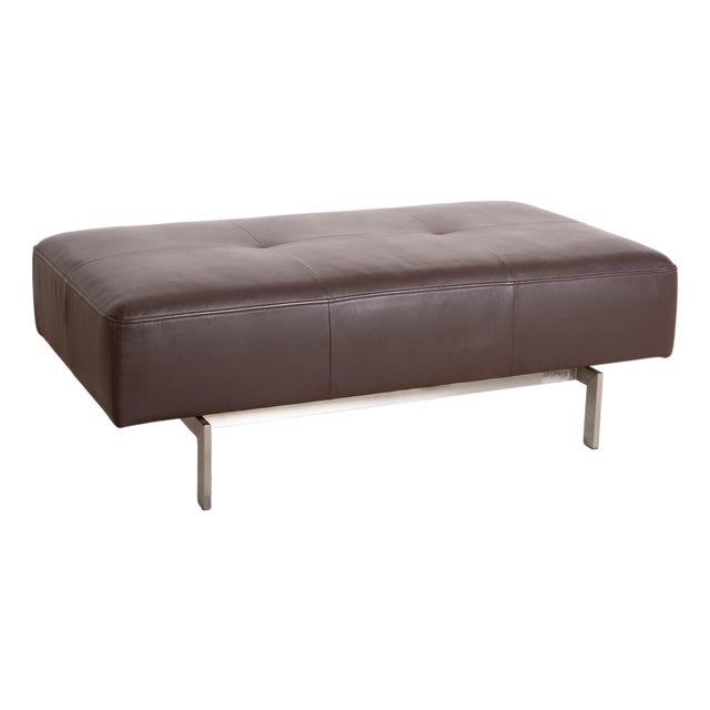 Dono 6100 Ottoman in Brown Leather from Rolf Benz For Sale
