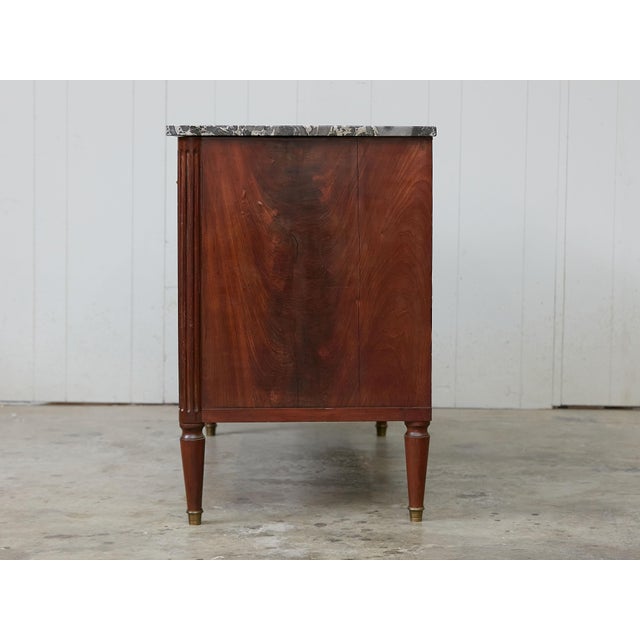 French 19th Century Walnut Three-Drawer Commode with Grey Marble Top For Sale - Image 11 of 12