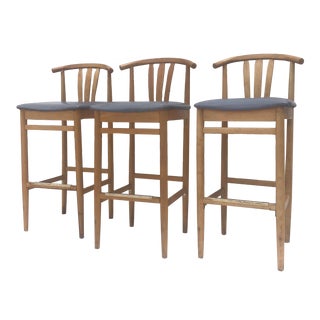 Set of Modern Wishbone Style Barstools- 3 For Sale