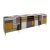 Mid-Century Solid Wood and Colored Glass Italian Sideboard, in Good conditions. Designed 1950 to 1959