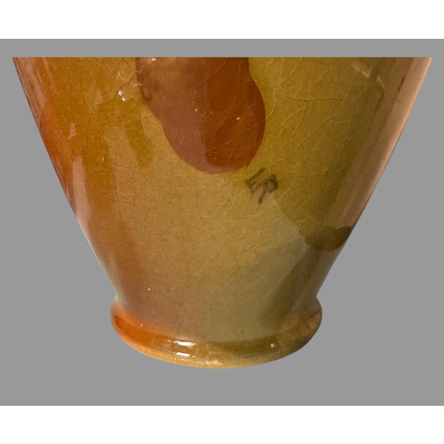 Vintage Weller Louwelsa Hand Painted Grape & Vine Decorated 8" Art Pottery Vase For Sale - Image 10 of 11