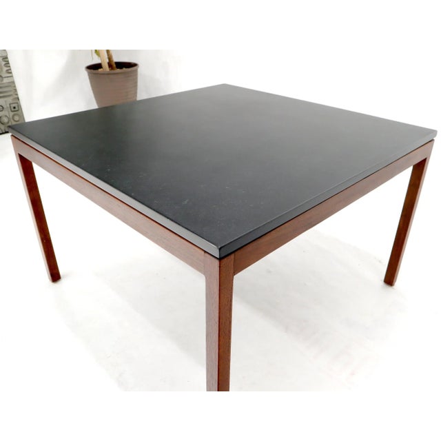 Wood Square Slate Top Walnut Base Coffee Table by Jens Risom For Sale - Image 7 of 13