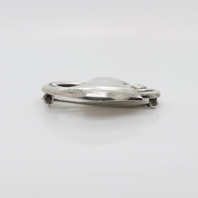 Vintage Georg Jensen Sterling Silver Tulip Brooch No. 100a For Sale - Image 10 of 12