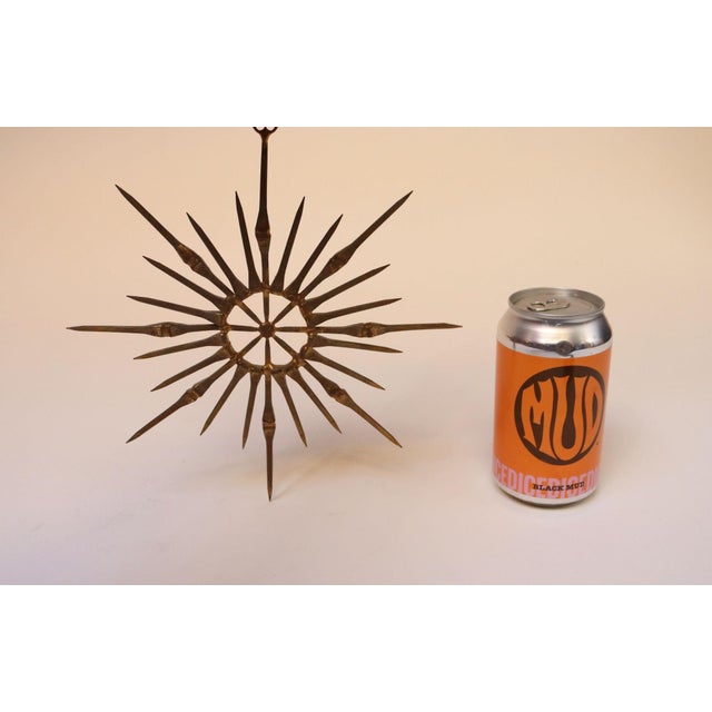 Mid-Century Modern Vintage Brutalist Mixed Metal Horseshoe Nail Starburst Wall Sculpture Ornament For Sale - Image 3 of 14