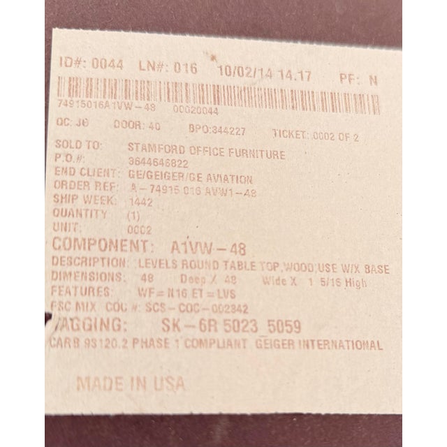 Geiger for Herman Miller ‘Levels’ 48” Round Table, Wood Top With Aluminum Base For Sale In New York - Image 6 of 6