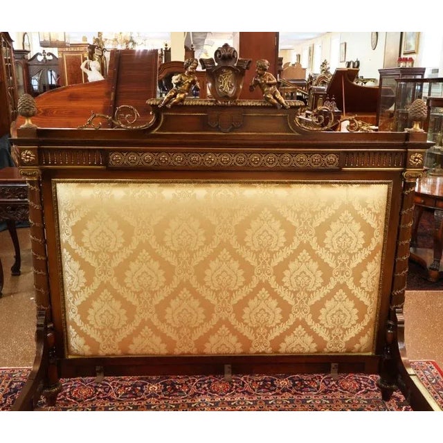 19th Century French Louis XV Style Bronze Mounted Mahogany European King Bed For Sale - Image 16 of 17